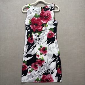 Connected Apparel Watercolor Floral Sleeveless‎ Dress 6 Romantic Artsy Statement